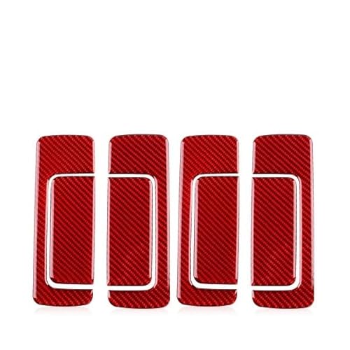 Auto Aufkleber Für Mini Für Countryman U25 2024 2025 Auto Innen Tür Griff Pull Innen Trim Aufkleber Abdeckung Weichen Carbon Panel Innenzubehör(Rot) von XRUKGUO