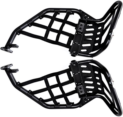 XRW Nerfbar für YFZ 350 Banshee mit Heel Guard und Race Pegs in Schwarz mit integrierten Heel Guards und speziellen Sportfußraster aus Aluminium in Schwarz von XRW