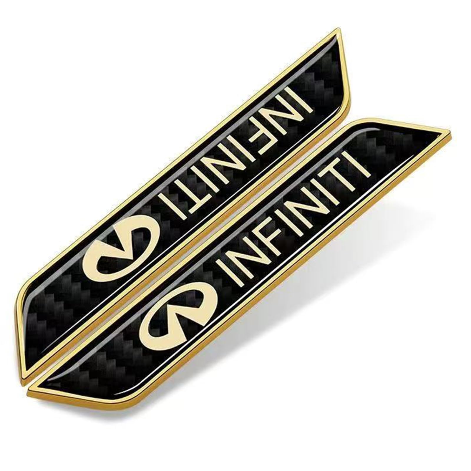 Für Infiniti QX Sport Inspiration QX Inspiration Auto Emblem,Brauch 3D Metall Abzeichen Trunk Lid Side Fender Aufkleber,Nicht leicht zu verformen Karosserie Dekoration(Gold) von XSYBHD
