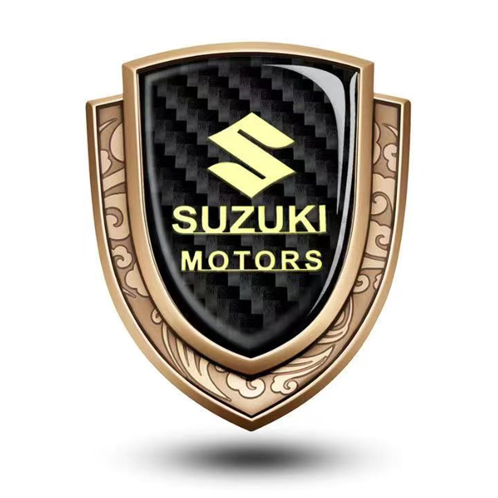 Für Suzuki SWIFT Grand Vitara Kizashi Jimny SX4 Authentics XBEE Dzire Auto Emblem,Brauch 3D Metall Heckklappe Emblemr,Nicht Leicht zu Verformen Karosserie Kofferraum Dekoration Aufkleber (Gold) von XSYBHD
