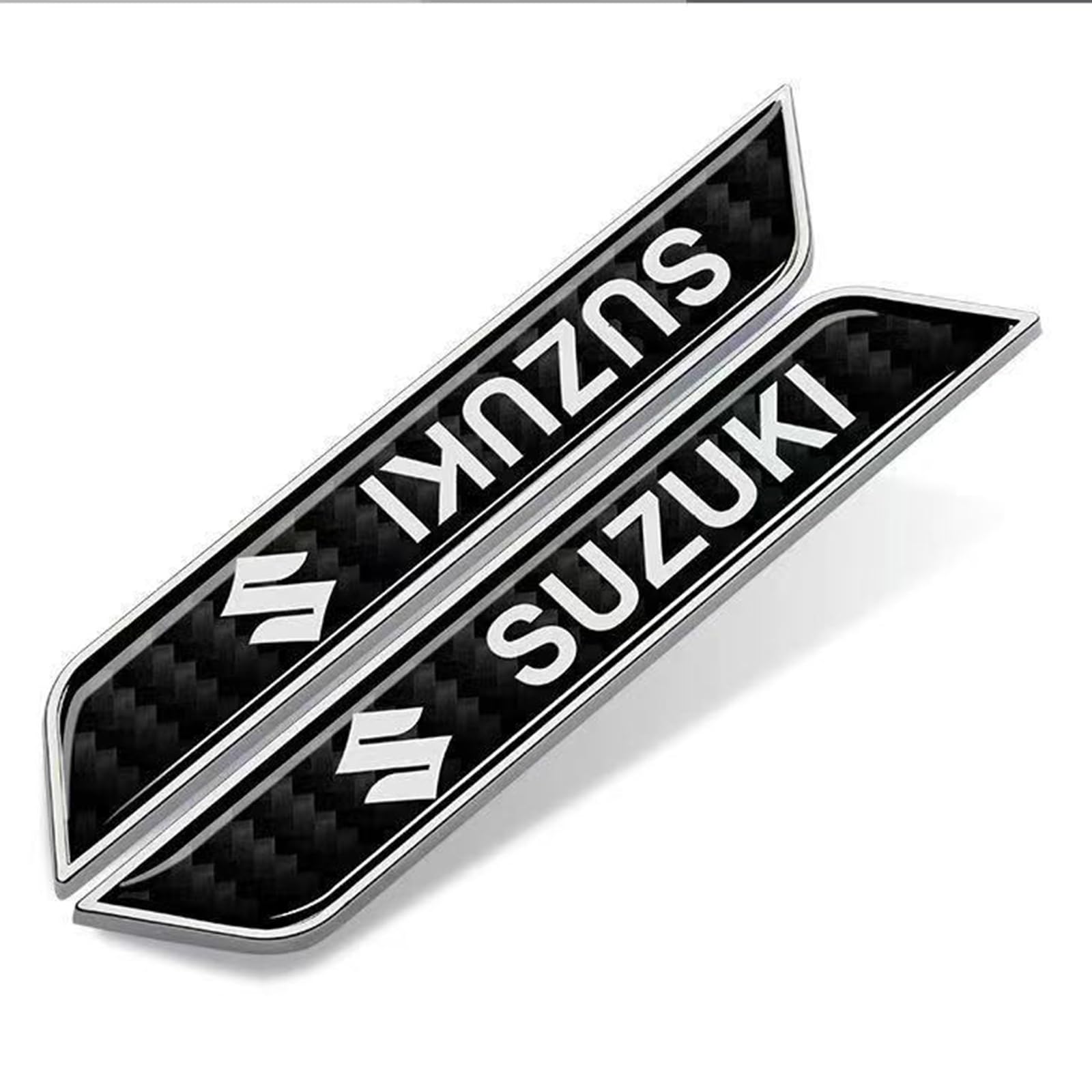 Für Suzuki Swifts Alto Wagon-R Vitara Wagon-R X5 Auto Emblem,Brauch 3D Metall Emblem Frontgrill Karosserie Kofferraum Dekoration Aufkleber,Einfach installieren Auto Styling Zubehör(Silver) von XSYBHD