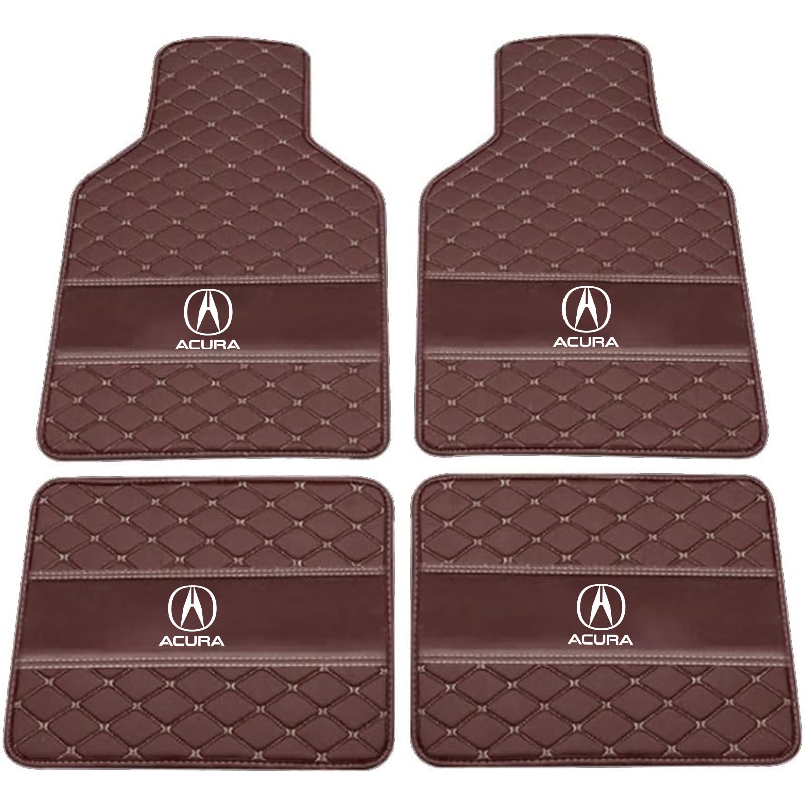 XSYBHD Für Acura TL 2006-2008 Auto Fußmatten,Maßgeschneiderte Leder Vordere Hintere Reihe Bodenmatten,Allwetter Autoteppich Matten Set(Red) von XSYBHD