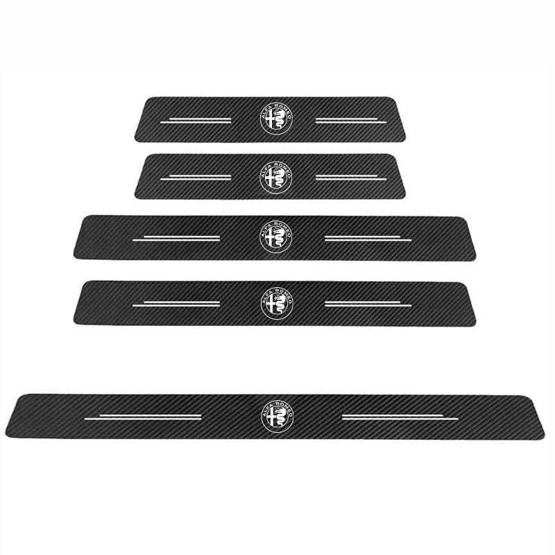 XSYBHD Für Alfa Romeo 166 156 GT 159 Giulietta Milano Car Door Sill Protector,Carbonfaser Muster Auto Türeinstiegsschutz Aufkleber, Kratzfest Türschwelle Türschwellenschutz von XSYBHD