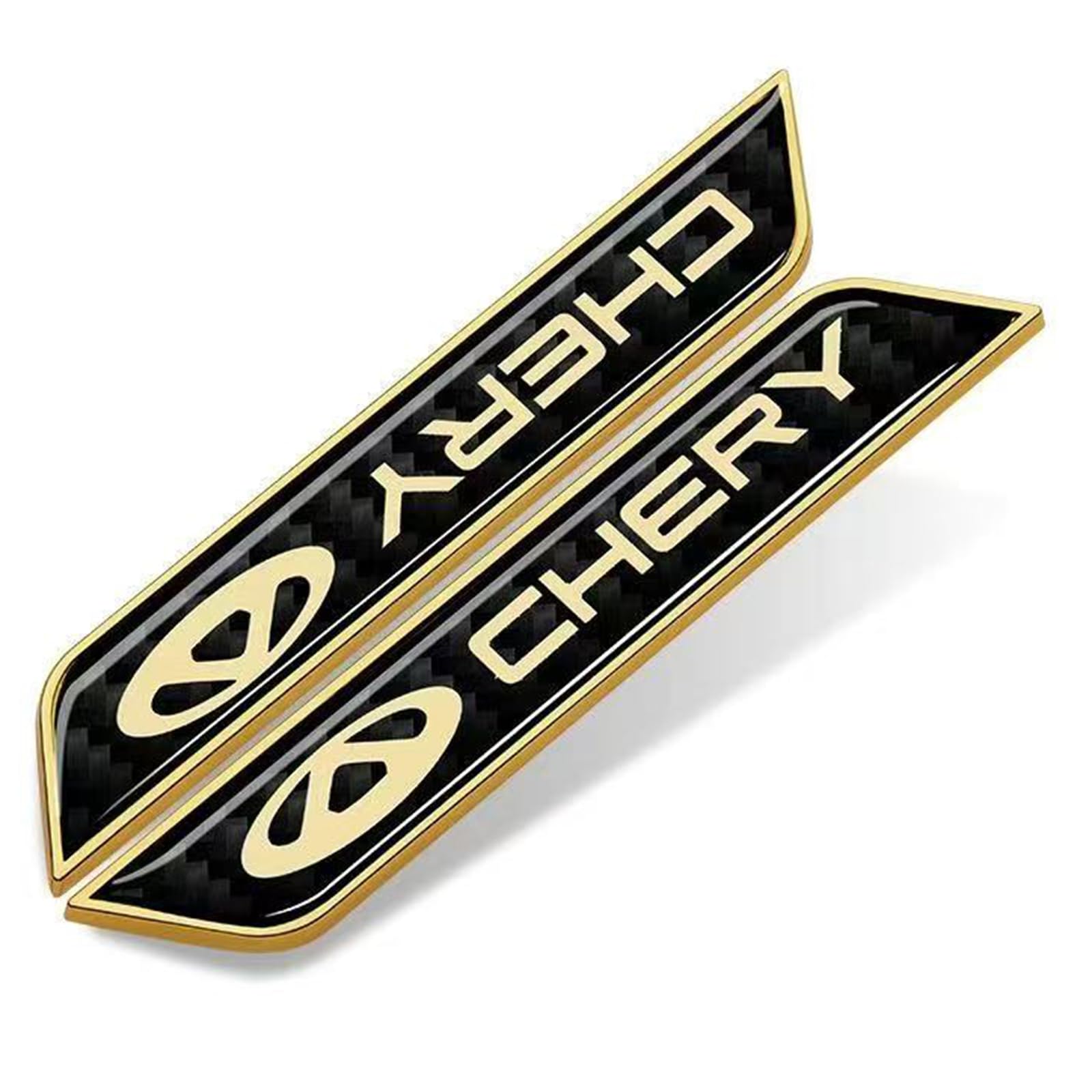 XSYBHD Für Chery Tiggo 3 Tigg Tiggo 7 Plus QQ 3 Auto Emblem,Brauch 3D Metall Abzeichen Trunk Lid Side Fender Aufkleber,Nicht leicht zu verformen Karosserie Dekoration(Gold) von XSYBHD