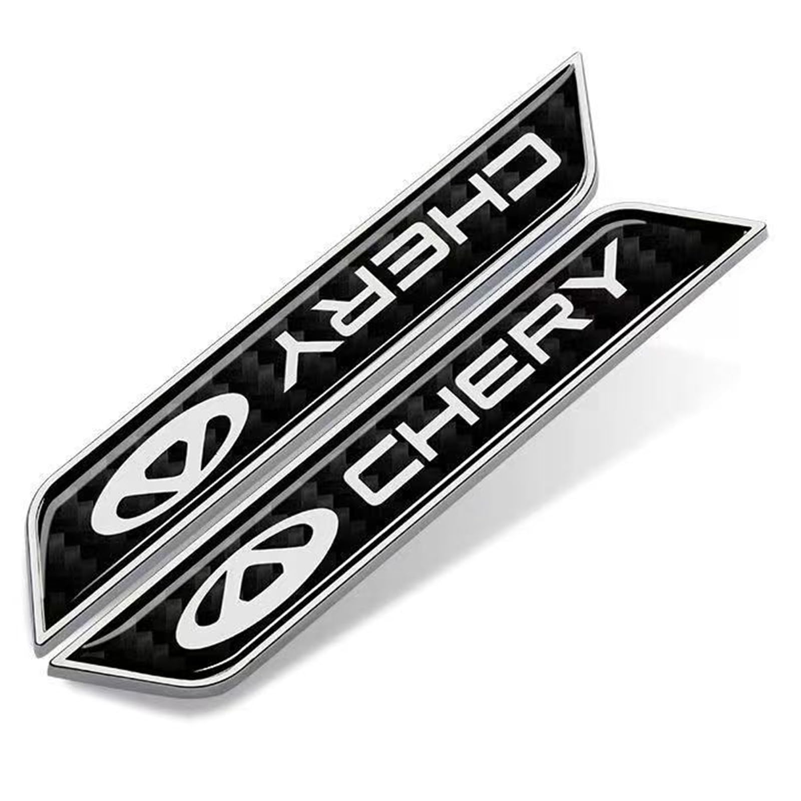 XSYBHD Für Chery Tiggo 3 Tigg Tiggo 7 Plus QQ 3 Auto Emblem,Brauch 3D Metall Abzeichen Trunk Lid Side Fender Aufkleber,Nicht leicht zu verformen Karosserie Dekoration(Silver) von XSYBHD