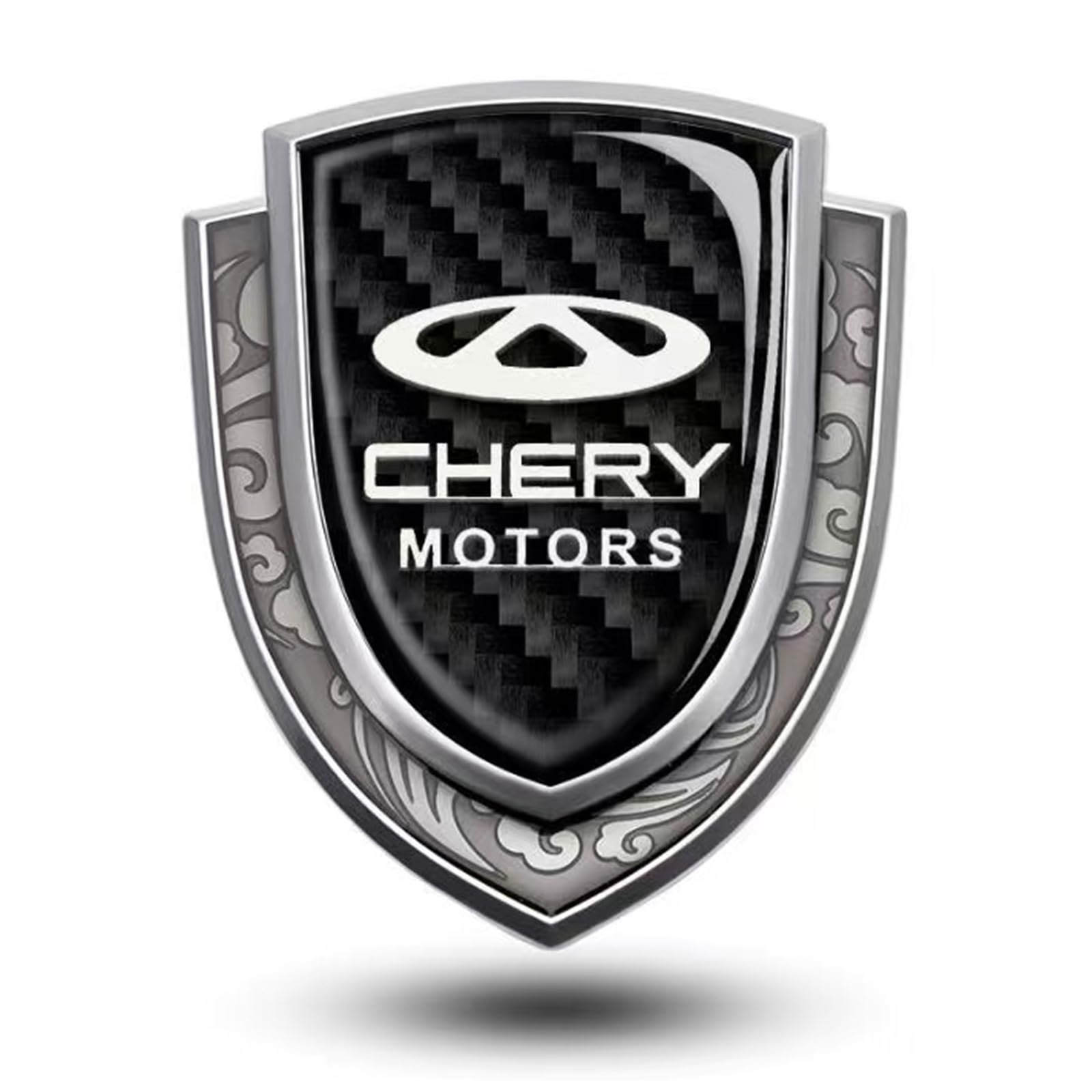 XSYBHD Für Chery Tiggo 8 PRO Tiggo 7 Tiggo 5X Tiggo 3X Auto Emblem,Brauch 3D Metall Body Abzeichen Aufkleber,Nicht leicht zu verformen Auto Emblem Aufkleber,Car Styling Zubehör(Silver) von XSYBHD