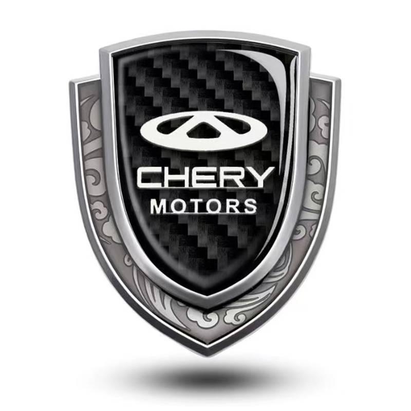 XSYBHD Für Chery Tiggo 8 PRO Tiggo 7 Tiggo 5X Tiggo 3X Auto Emblem,Brauch 3D Metall Body Abzeichen Aufkleber,Nicht leicht zu verformen Auto Emblem Aufkleber,Car Styling Zubehör(Silver) von XSYBHD