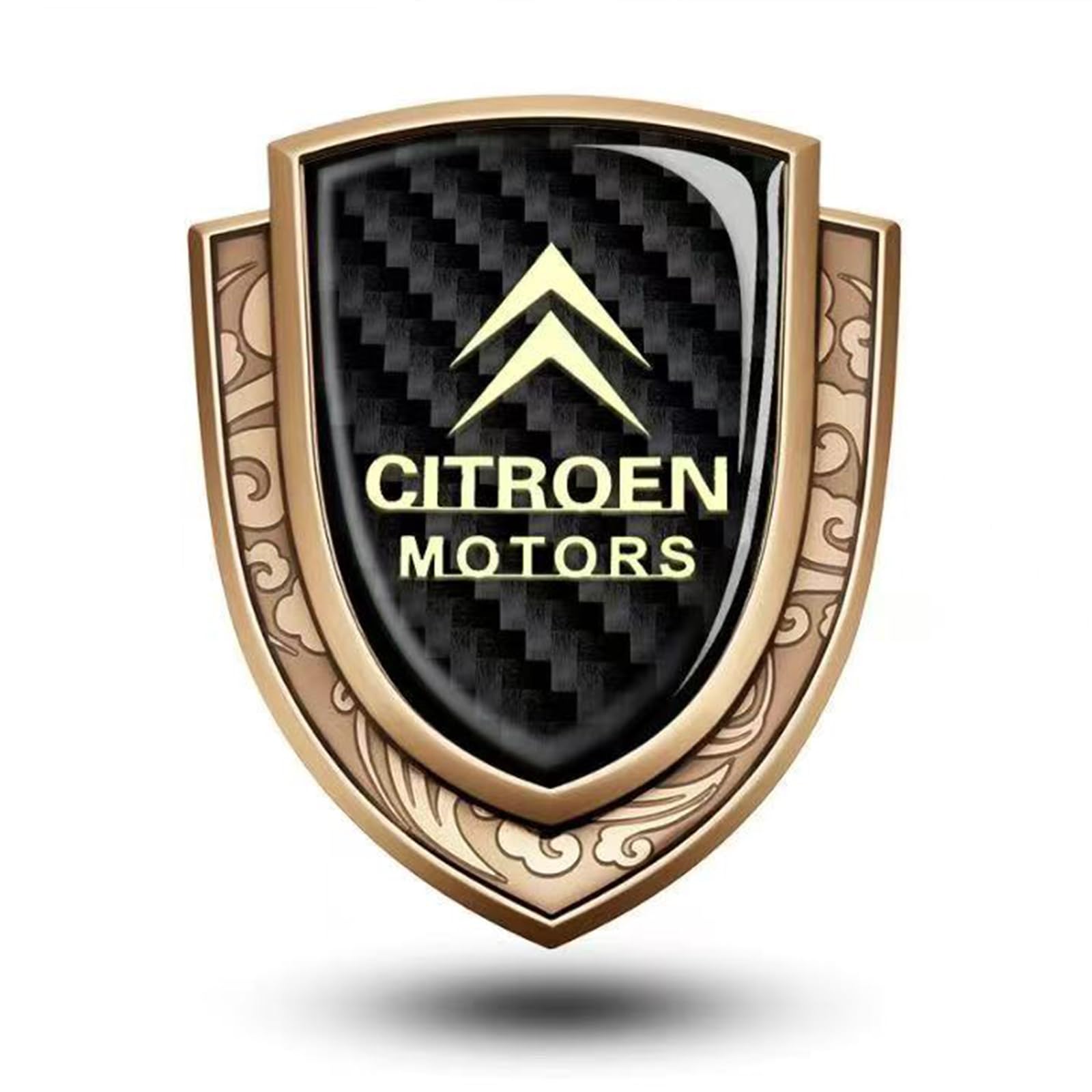 XSYBHD Für Citroen C3L C4 C-QUATR C4L C4 AIRCROSS Xsara Picasso C-Triomphe Auto Emblem,Brauch 3D Metall Heckklappe Emblemr,Nicht Leicht zu Verformen Karosserie Kofferraum Dekoration Aufkleber (Gold) von XSYBHD