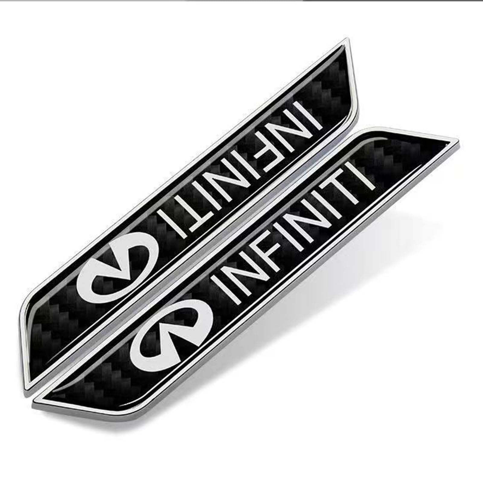 XSYBHD Für Infiniti Q50L QX50 QX60 Q70 QX80 ESQ Auto Emblem,Brauch 3D Metall Abzeichen Trunk Lid Side Fender Aufkleber,Nicht leicht zu verformen Karosserie Dekoration(Silver) von XSYBHD