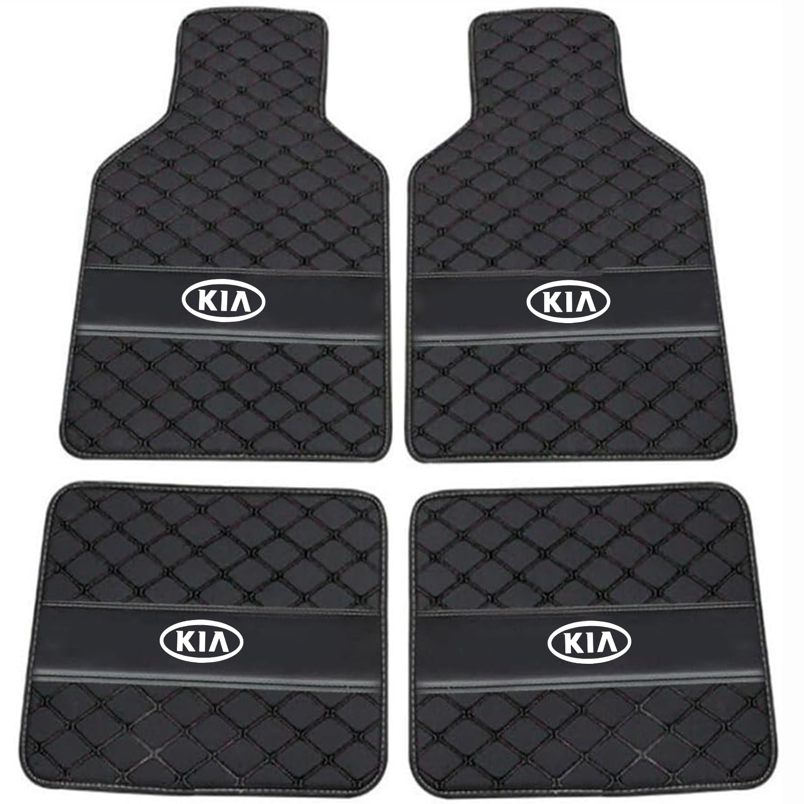 XSYBHD Für KIA EV6 2021-2024 Auto Fußmatten,Maßgefertigte Leder Automatten,Abriebfest Autofußmatten, Schutz vor Verschmutzung Innenzubehör(Black) von XSYBHD