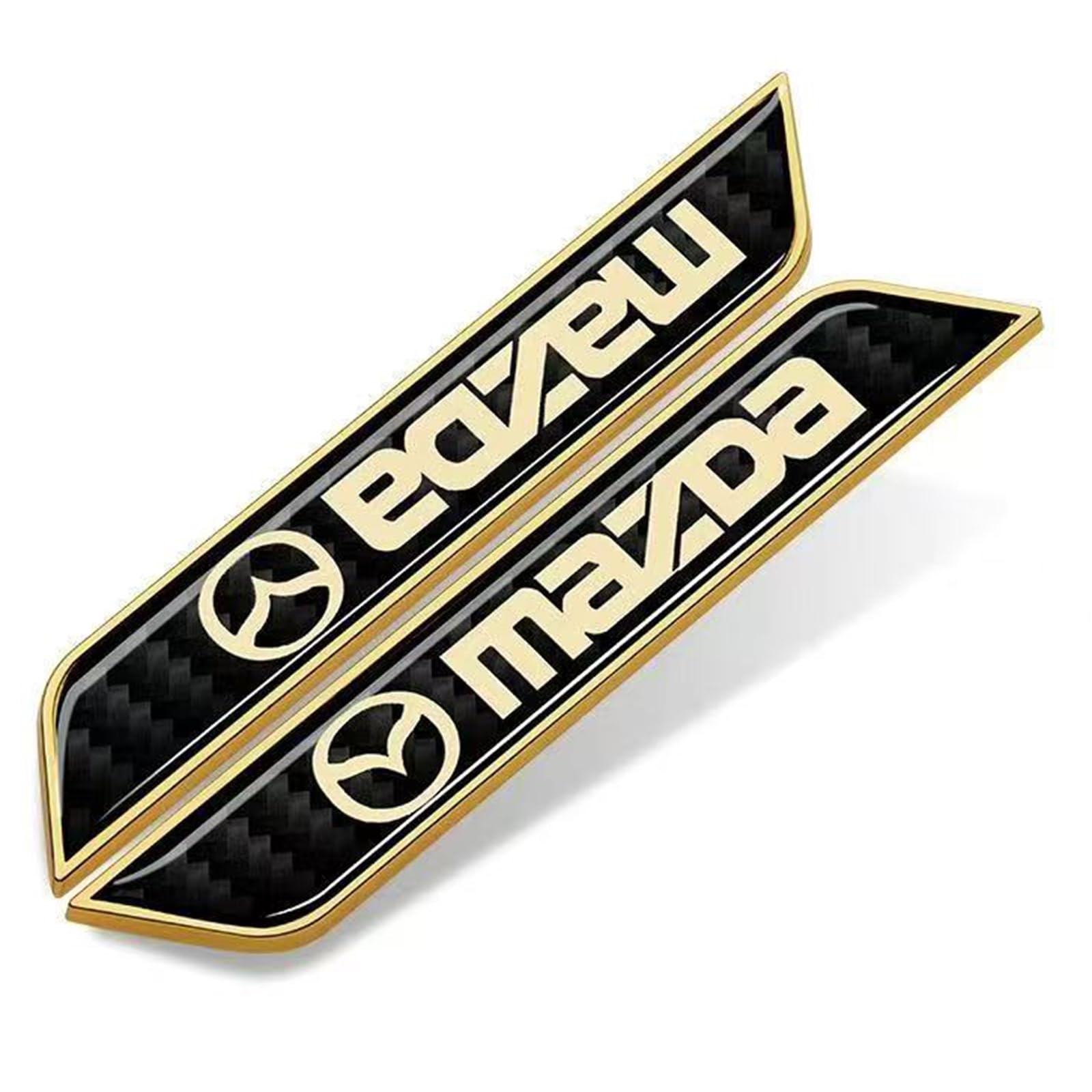 XSYBHD Für Mazda 6 CX-90 CX-80 2 CX-30 CX-60 LM55 Auto Emblem,Brauch 3D Metall Abzeichen Trunk Lid Side Fender Aufkleber,Nicht leicht zu Verformen Aufkleber Logo Emblem(Gold) von XSYBHD