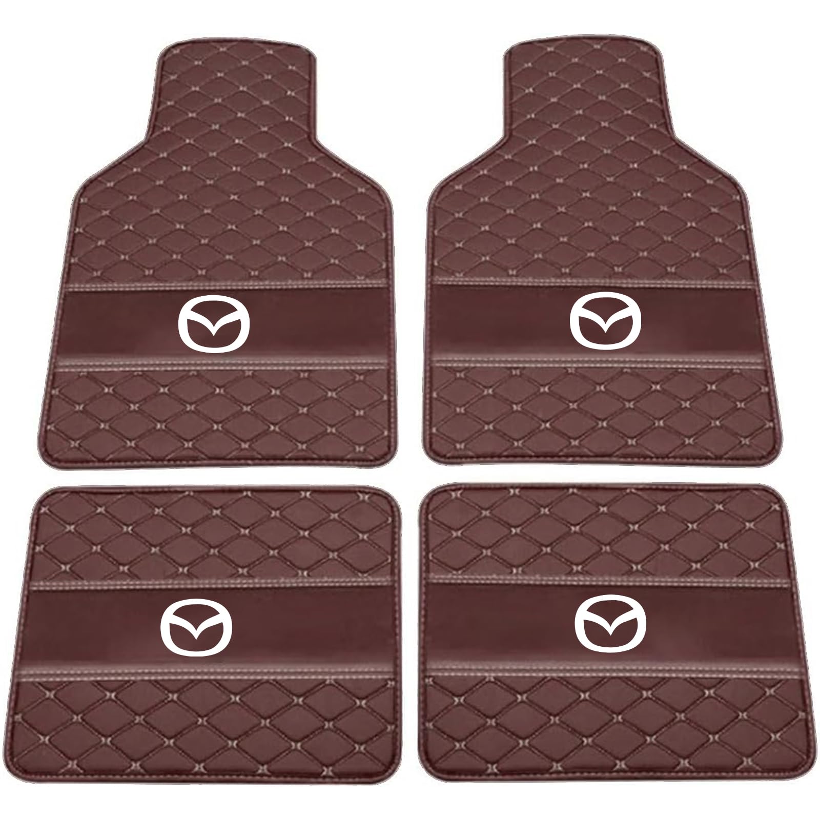 XSYBHD Für Mazda MX-30 2020-2024 Auto Fußmatten,Maßgeschneiderte Leder Absatzschoner Antirutschmatten,rutschfest Autoteppich Matten Set(Red) von XSYBHD