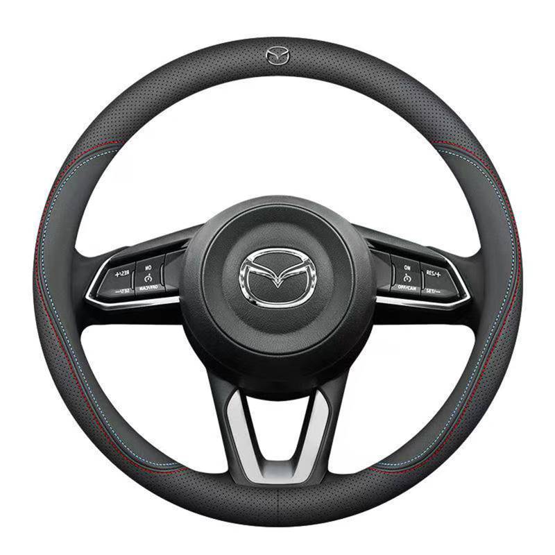XSYBHD Für Mazda MX-30 2020-2024 Auto Lenkradhüllen, Leder Auto Lenkrad Abdeckung,Vier Jahreszeiten Lenkrad Bezug SchutzhüLle von XSYBHD