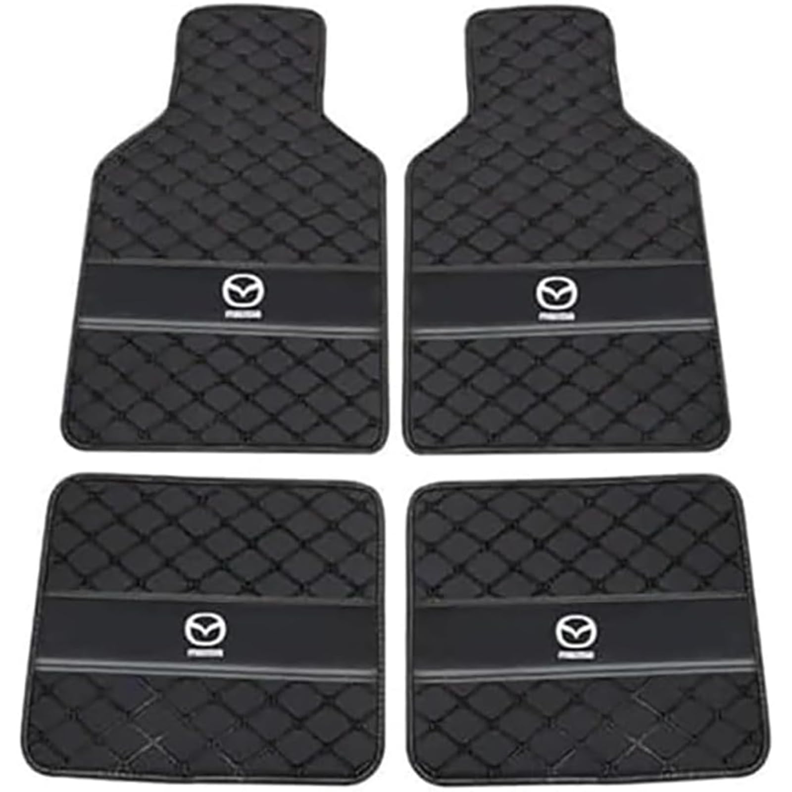 XSYBHD Für Mazda Mazad 6 2020-2024 Auto Fußmatten,Maßgeschneiderte Leder Absatzschoner Antirutschmatten,rutschfest Autoteppich Matten Set(Black) von XSYBHD
