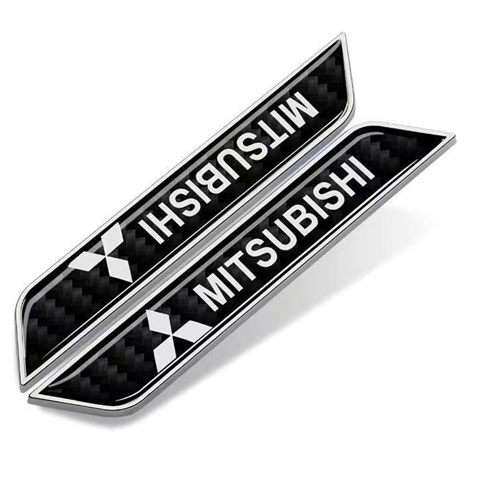XSYBHD Für Mitsubishi Outlander Pajero ASX Eclipse Cross Auto Emblem,Brauch 3D Metall Abzeichen Trunk Lid Side Fender Aufkleber,Nicht leicht zu verformen Karosserie Dekoration(Silver) von XSYBHD