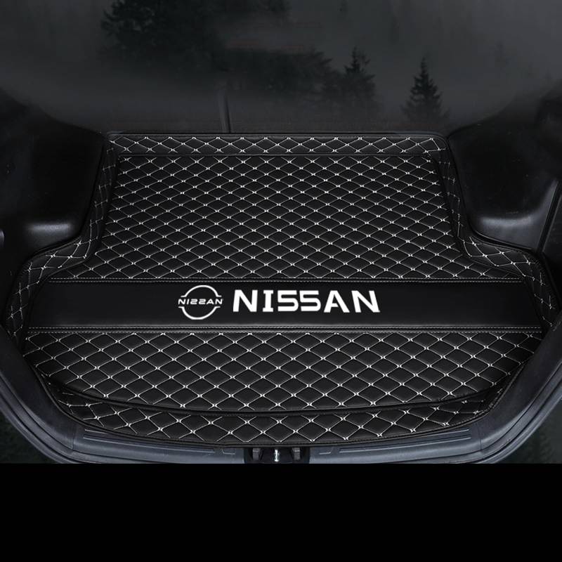 XSYBHD Für Nissan E Note 2012-2020 Leder Kofferraummatte, Wasserdicht Kofferraumwann, rutschfeste Kofferraum Schutzmatte, Kratzfest Laderaumwanne, Pflegeleichte Teppich für Kofferraum(Dark beige) von XSYBHD