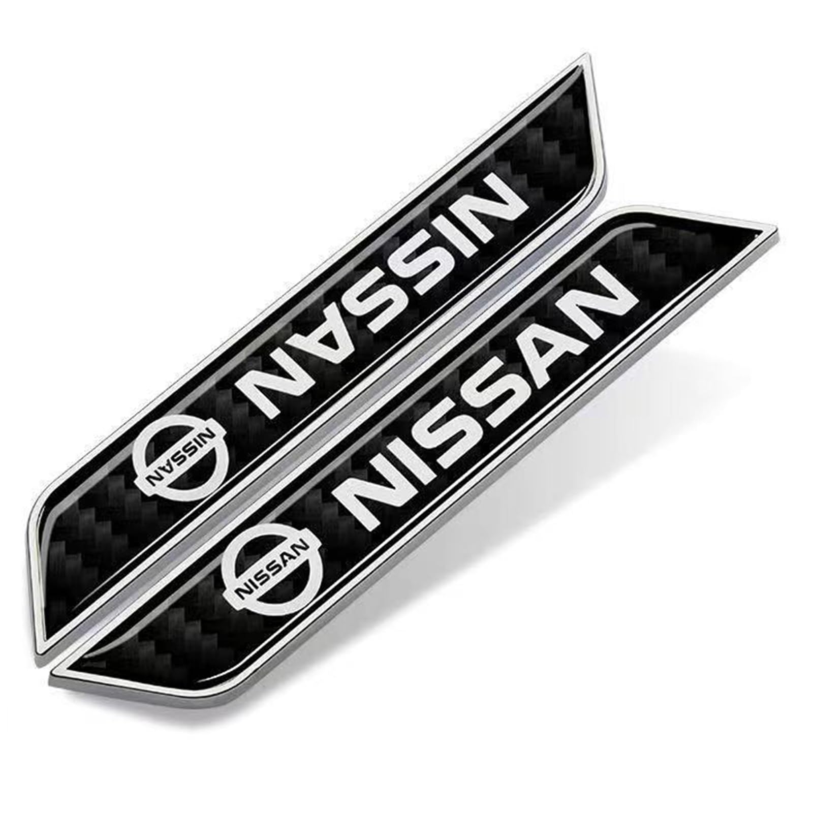 XSYBHD Für Nissan Leaf Note Sakura Sentra Auto Emblem,Brauch 3D Metall Emblem Frontgrill Karosserie Kofferraum Dekoration Aufkleber,Einfach installieren Auto Styling Zubehör(Silver) von XSYBHD