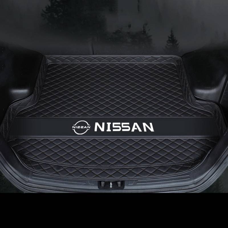 XSYBHD Für Nissan Sylphy 2020-2025 Leder Kofferraummatte, Wasserdicht Kofferraumwann, rutschfeste Kofferraum Schutzmatte, Kratzfest Laderaumwanne, Pflegeleichte Teppich für Kofferraum(Black) von XSYBHD