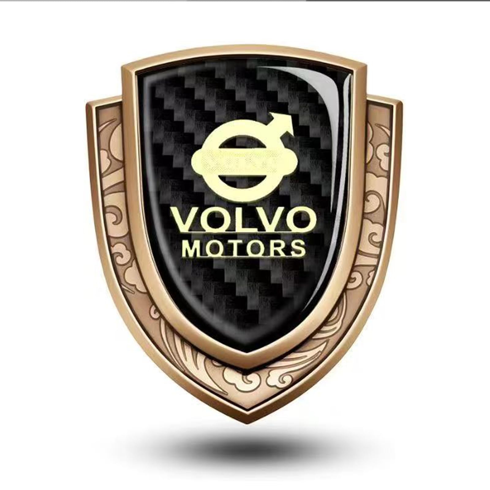 XSYBHD Für Volvo EM90 V40 XC90 S40 S80L S80 XC Classic C70 Auto Emblem,Brauch 3D Metall Body Abzeichen Aufkleber,Nicht leicht zu verformen Auto Emblem Aufkleber,Car Styling Zubehör(Gold) von XSYBHD