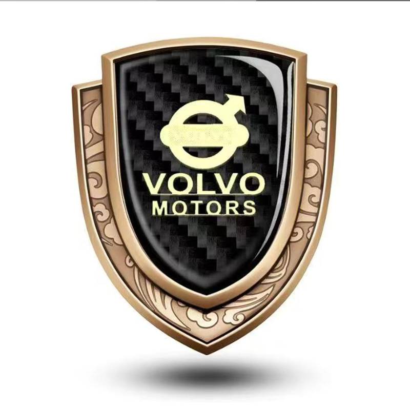 XSYBHD Für Volvo EM90 V40 XC90 S40 S80L S80 XC Classic C70 Auto Emblem,Brauch 3D Metall Body Abzeichen Aufkleber,Nicht leicht zu verformen Auto Emblem Aufkleber,Car Styling Zubehör(Gold) von XSYBHD