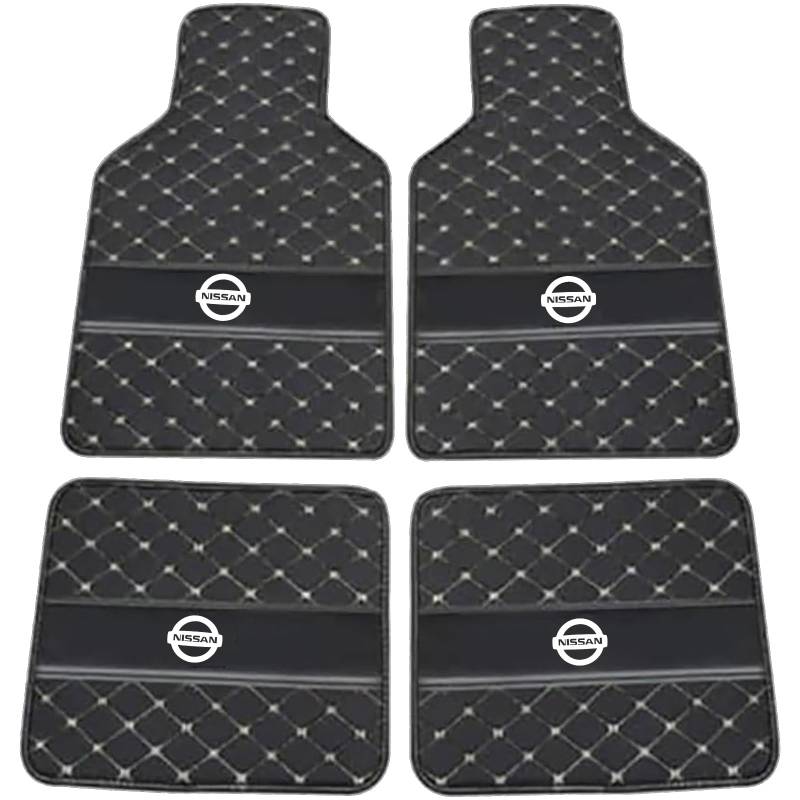 XSYBHD Für Volvov XC90 7seats 2015-2023 Auto Fußmatten,Maßgefertigte Leder Automatten,Abriebfest Autotepiche, Vollständige Abdeckung Allwetter Innenzubehör(Black Beige) von XSYBHD