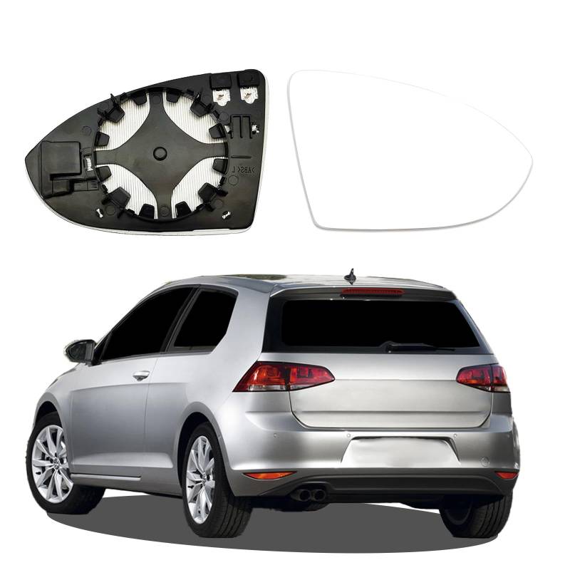 XSYKJGS Spiegelglas Golf 7 Rechts Beheizbar, Spiegelglas Golf 7 Original mit Trägerplatte, Asphärisch Passend für Golf 7 Spiegelglas von XSYKJGS