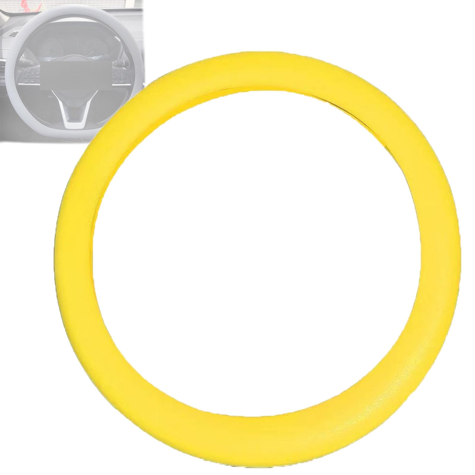 Coole Anti-Rutsch-Lenkrad-Schutzhülle aus Silikon, Auto-Lenkrad-Schutzhülle, 32,6 - 39,8 cm, rutschfeste Silikon-Lenkradabdeckungen (gelb) von XTEES