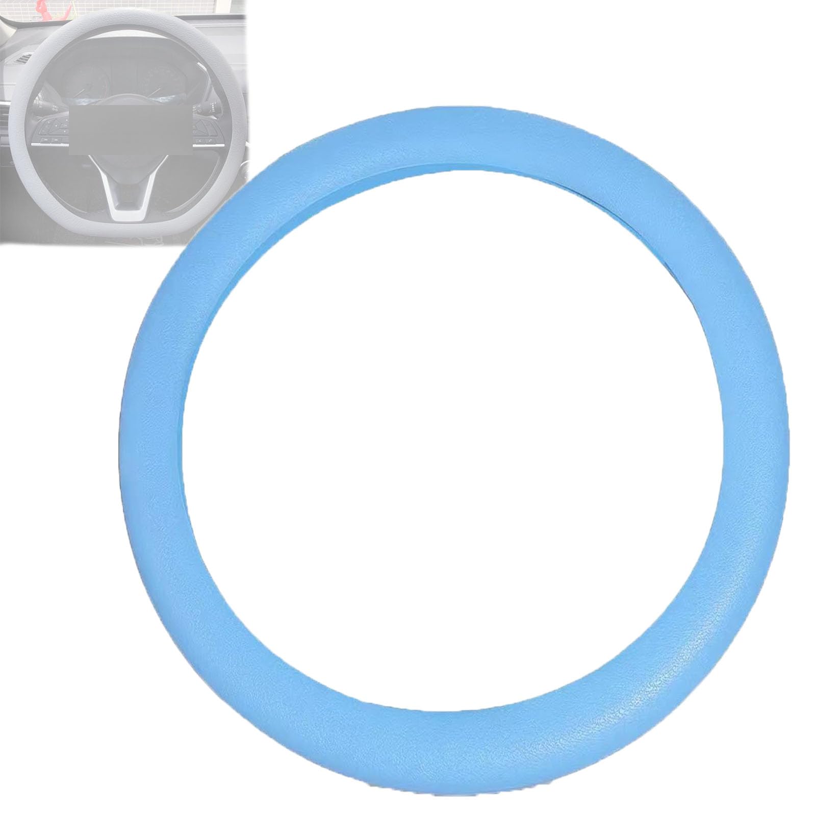 Coole Anti-Rutsch-Lenkrad-Schutzhülle aus Silikon, Auto-Lenkrad-Schutzhülle, 32,6 - 39,8 cm, rutschfeste Silikon-Lenkradabdeckungen (hellblau) von XTEES