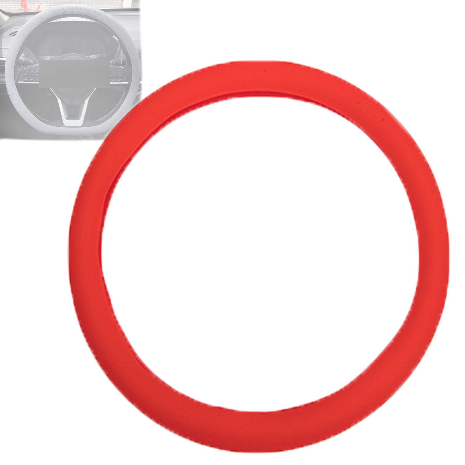 Coole Anti-Rutsch-Lenkrad-Schutzhülle aus Silikon, Auto-Lenkrad-Schutzhülle, 32,6 - 39,8 cm, rutschfeste Silikon-Lenkradabdeckungen (rot) von XTEES