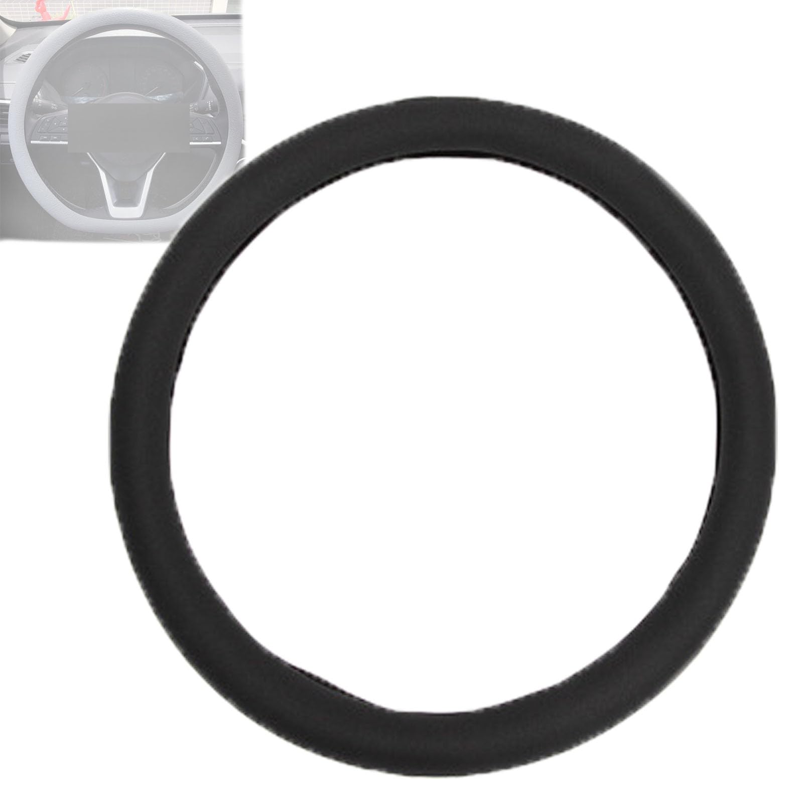 Coole Anti-Rutsch-Lenkrad-Schutzhülle aus Silikon, Auto-Lenkrad-Schutzhülle, 32,6 - 39,8 cm, rutschfeste Silikon-Lenkradabdeckungen (schwarz) von XTEES