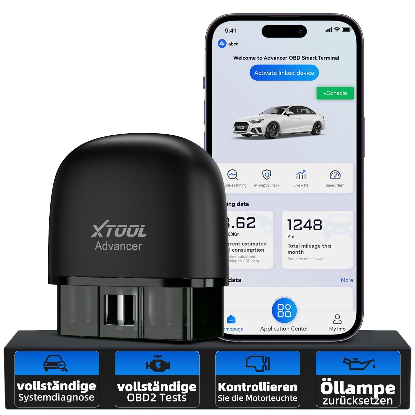 XTOOL AD20 Pro obd2 diagnosegerät, kabelloser Auto-Diagnosescanner mit vollständigem Systemscan, Öl-Reset, Leistungstest, Motorfehlercodeleser für iOS und Android, lebenslanges kostenloses Update von XTOOL