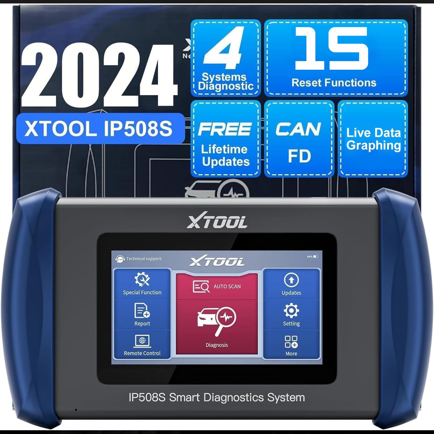 XTOOL IP508S OBD2 Diagnosegerät für ABS SRS Motor Getriebe, Diagnosegerät Auto Professional, 15 Resets, Android 10, Live-Daten-Grafik, ABS Bleed, Injektor-Codierung, Öl-Reset, BMS, TPMS Reset XTOOL IP508S OBD2 Diagnosegerät für ABS SRS Motor Getriebe, Diagnosegerät Auto Professional, 15 Resets, Android 10, Live-Daten-Grafik, ABS Bleed, Injektor-Codierung, Öl-Reset, BMS, TPMS Reset von XTOOL