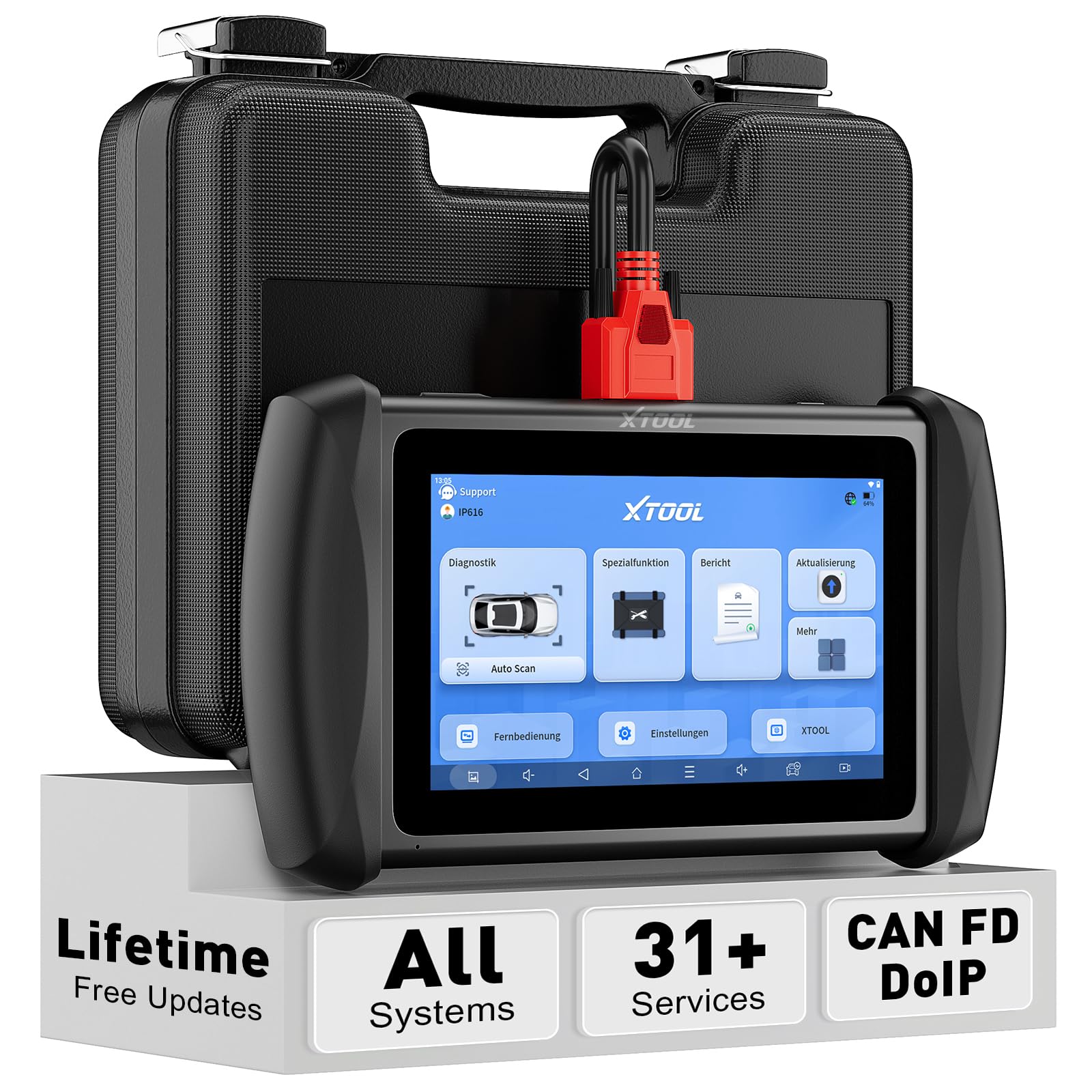 XTOOL IP616 Diagnosegerät Auto, ECU-Codierung, Bidirektionale Steuerung, Alle Systemdiagnosen OBD2 Scanner & 31 Servicefunktionen, ABS-Entlüftung, Öl-Reset, Lebenszyklus-Updates von XTOOL