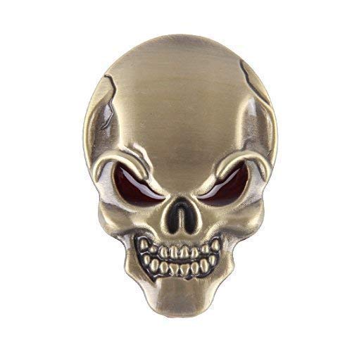 3D Metall Skull Totenkopf Sticker Emblem Badge Aufkleber PKW KFZ Auto Bronze von XTRAFAST