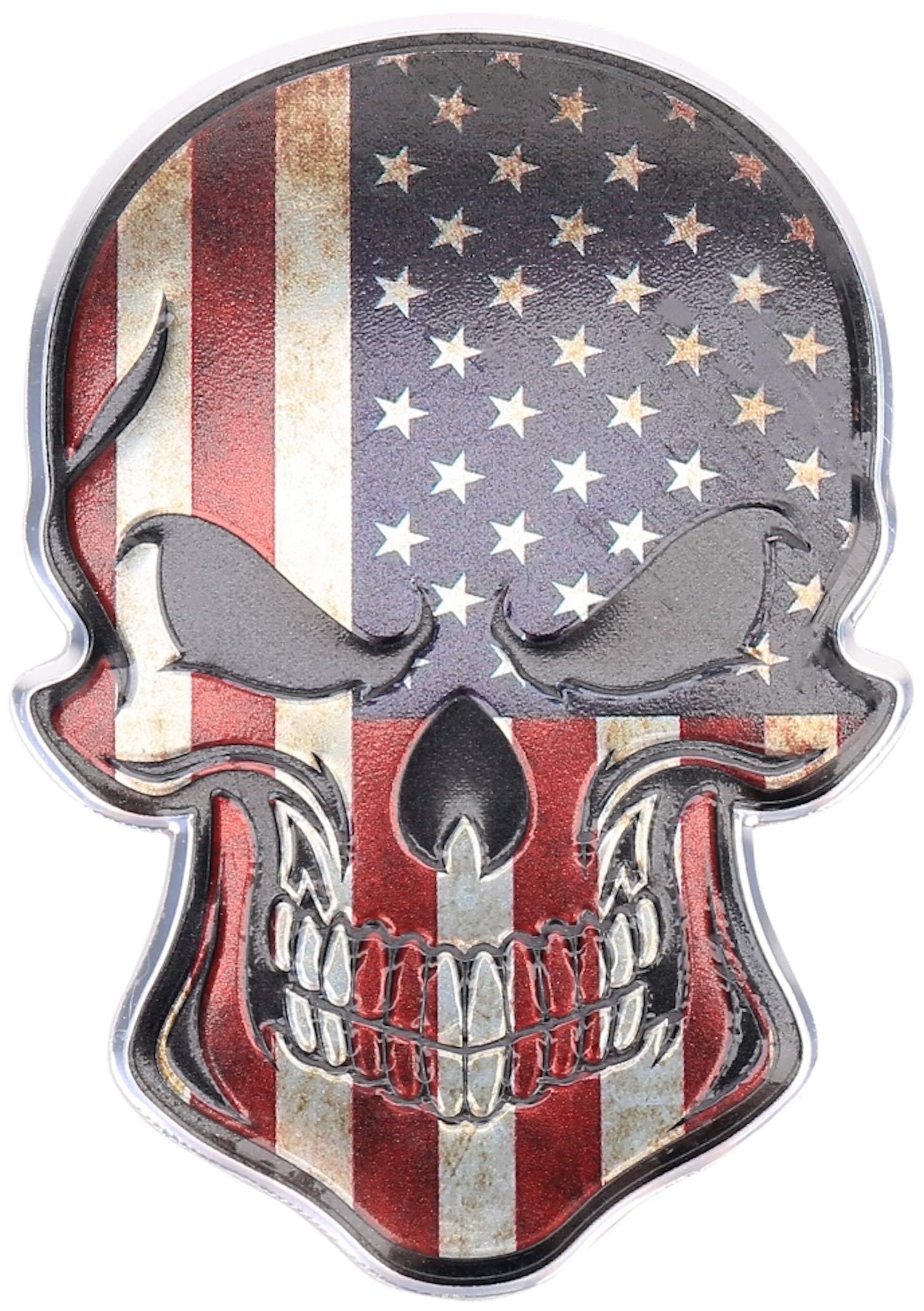 3D Metall Skull Totenkopf Sticker Logo Emblem Badge Auto Aufkleber Amerika USA von XTRAFAST