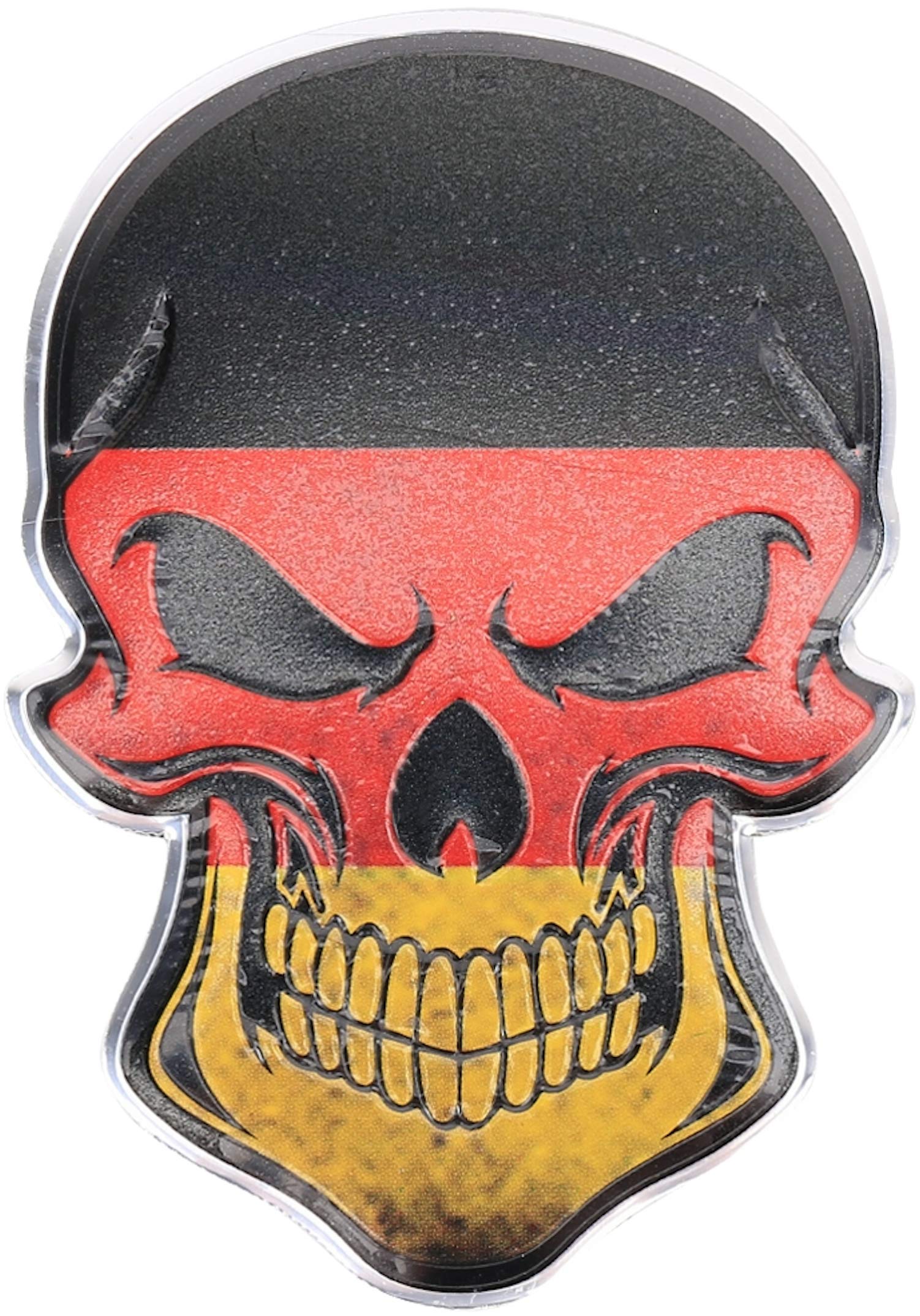 3D Metall Skull Totenkopf Sticker Logo Emblem Badge Auto Aufkleber Deutschland Germany von XTRAFAST