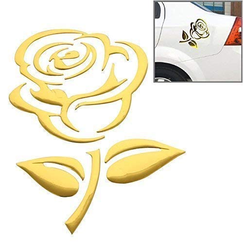 Aufkleber Sticker Gold Chrom 3D Emblem Rose Blume Auto Motorrad Styling von XTRAFAST