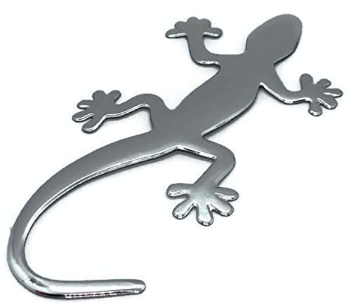 PVC Auto Aufkleber Chrom Gecko Kunststoff Eidechse Emblem Tuning Silber neu von XTRAFAST
