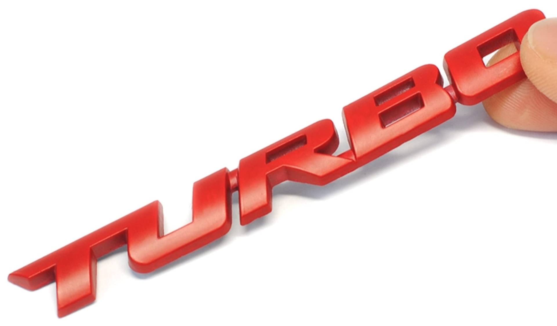 Turbo 3D Schriftzug Emblem Aufkleber Sport Sticker Tuning Auto Logo Metall ROT von XTRAFAST