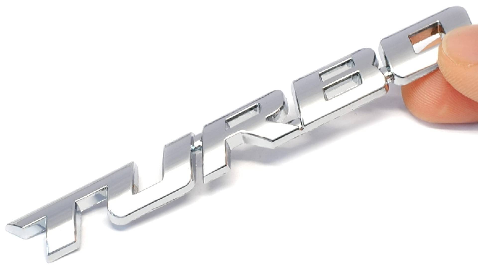 Turbo 3D Schriftzug Emblem Aufkleber Sport Sticker Tuning Auto Logo Metall Silber von XTRAFAST