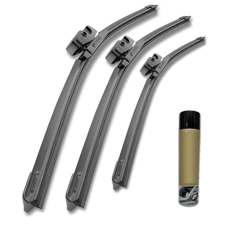 3x Scheibenwischer AEROECO/TWIN passt für 3er e91 Touring 2005-2013 + Schaum Reiniger von XTRM-CAR