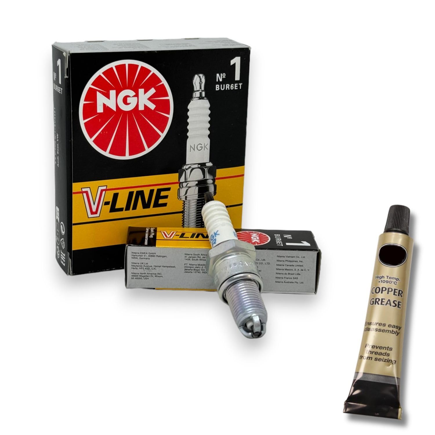 4x Zündkerzen V-Line passt für Audi 80 Cabrio 2.0 115PS Bj. 1993-1998 + Kupferfett 4x Zündkerzen V-Line passt für Audi 80 Cabrio 2.0 115PS Bj. 1993-1998 + Kupferfett von XTRM-CAR