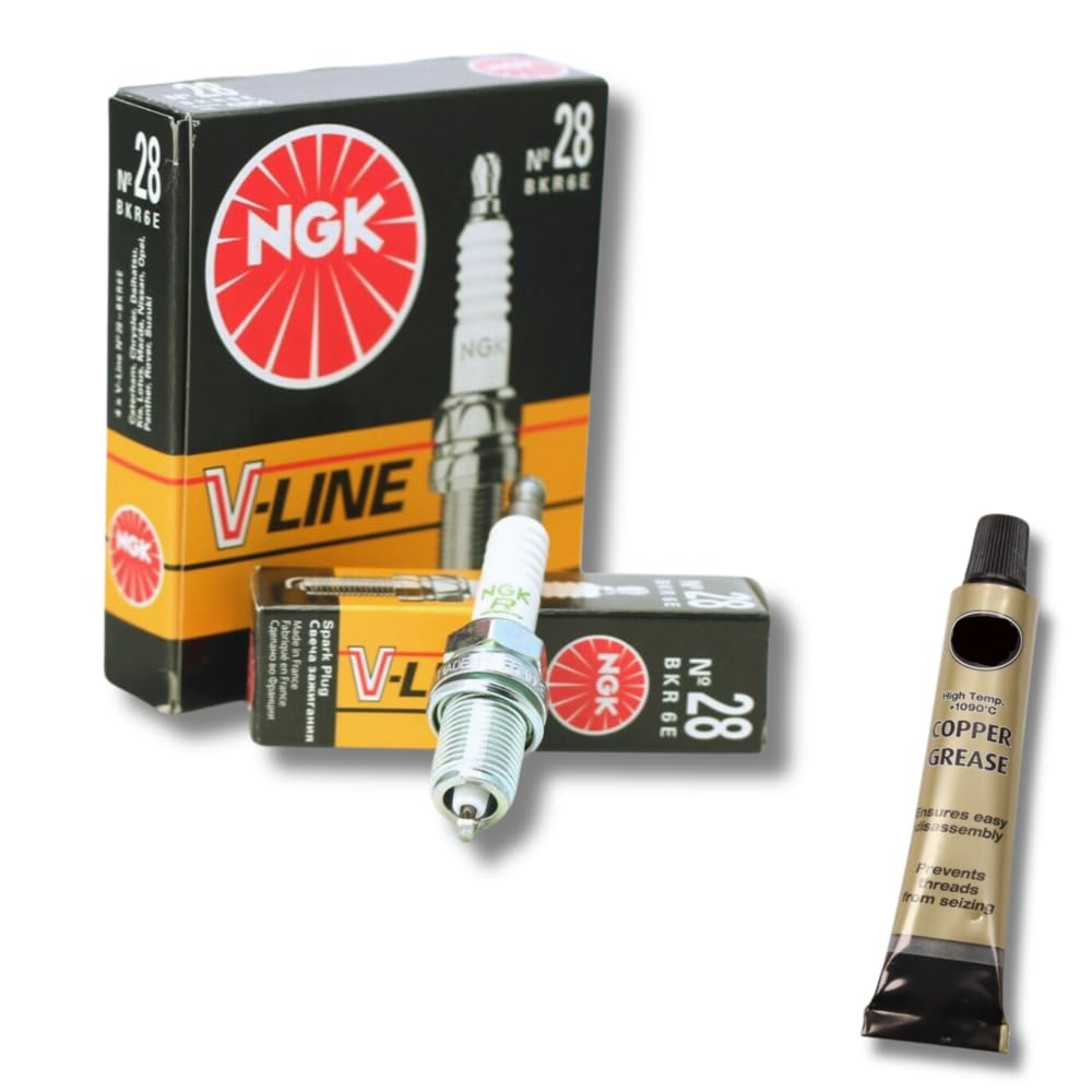 4x Zündkerzen V-Line passt für Mitsubishi Space Star 1.3/1.6 2001-2004 + Kupferfett 4x Zündkerzen V-Line passt für Mitsubishi Space Star 1.3/1.6 2001-2004 + Kupferfett von XTRM-CAR