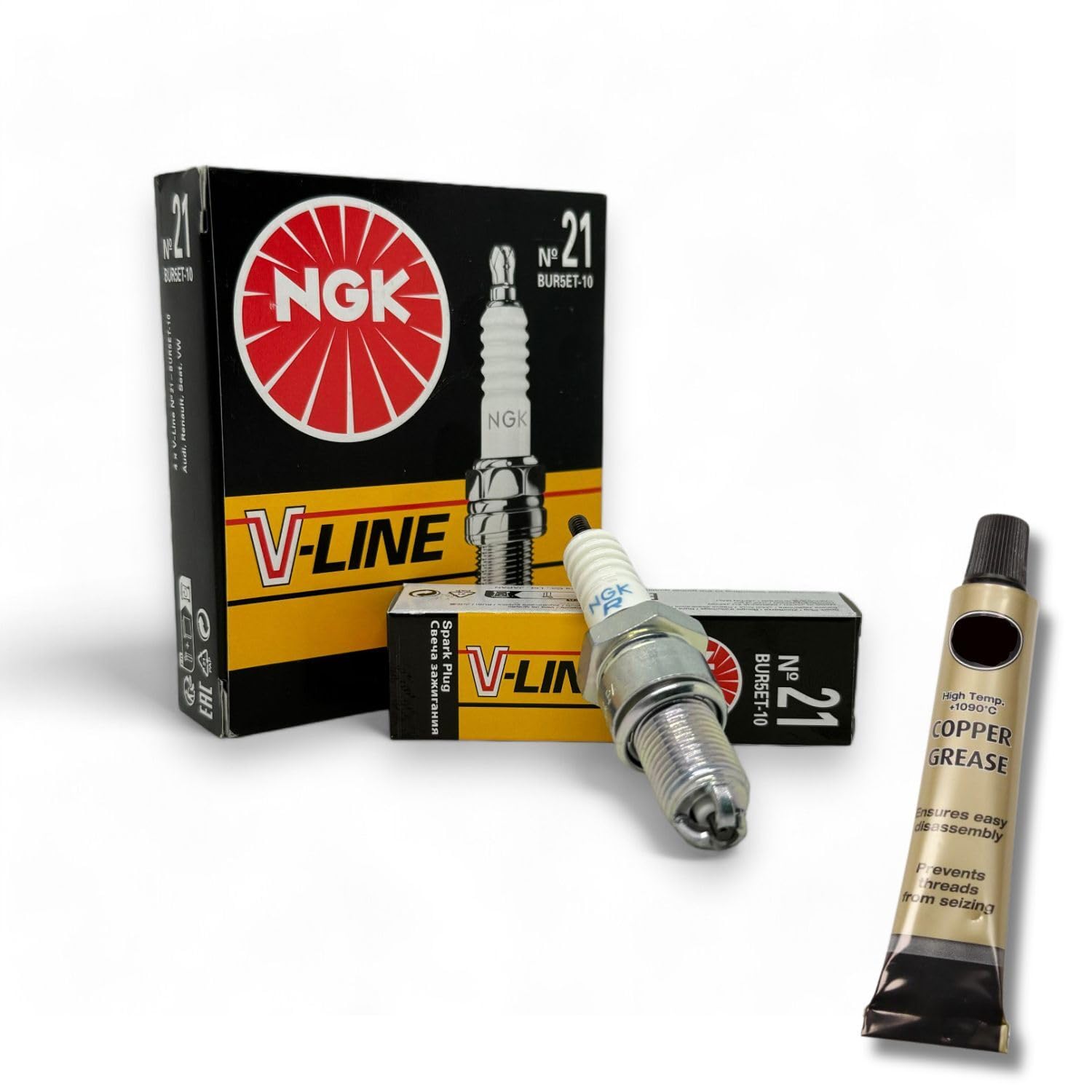 4x Zündkerzen V-Line passt für VW Golf I 1.6 53/55kW Bj. 1983-1992 + Kupferfett 4x Zündkerzen V-Line passt für VW Golf I 1.6 53/55kW Bj. 1983-1992 + Kupferfett von XTRM-CAR