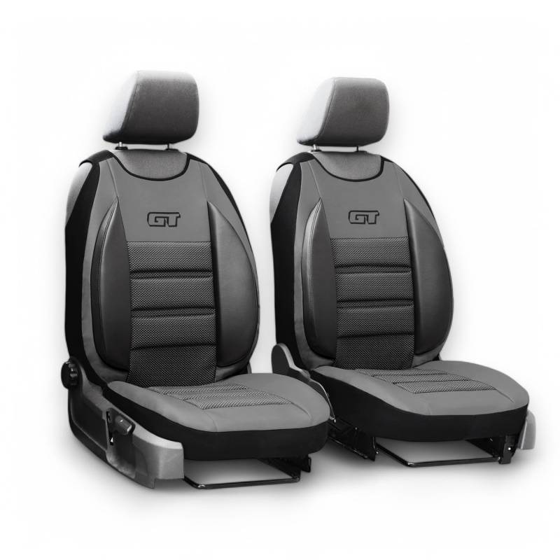 XTRM-CAR Sitzbezüge GT Ergonomic passt für VW T4 Transporter IV - Autositzbezüge - 2 STK - GT GRAU von XTRM-CAR