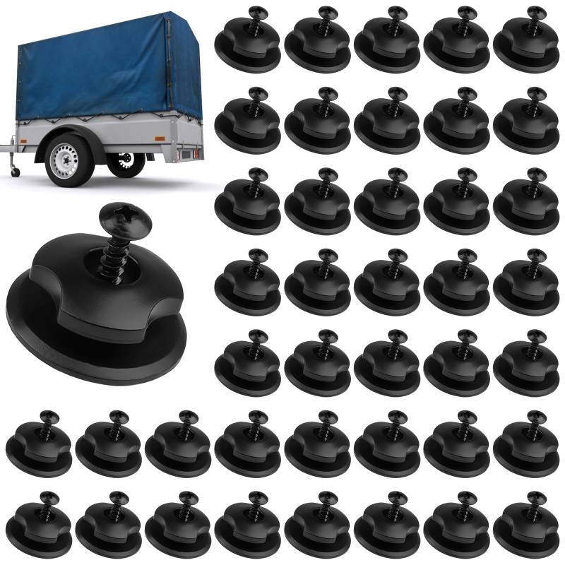 XTUDOU® 40 Stück Planenknöpfe Planenhaken, Including planenknöpfe mit Schrauben,Diameter 35 X 14 Mm RundknöPfe Planenhaken, for Fixierung Car Tarpaulins, Outdoor Tents, Net Bags, Etc von XTUDOU
