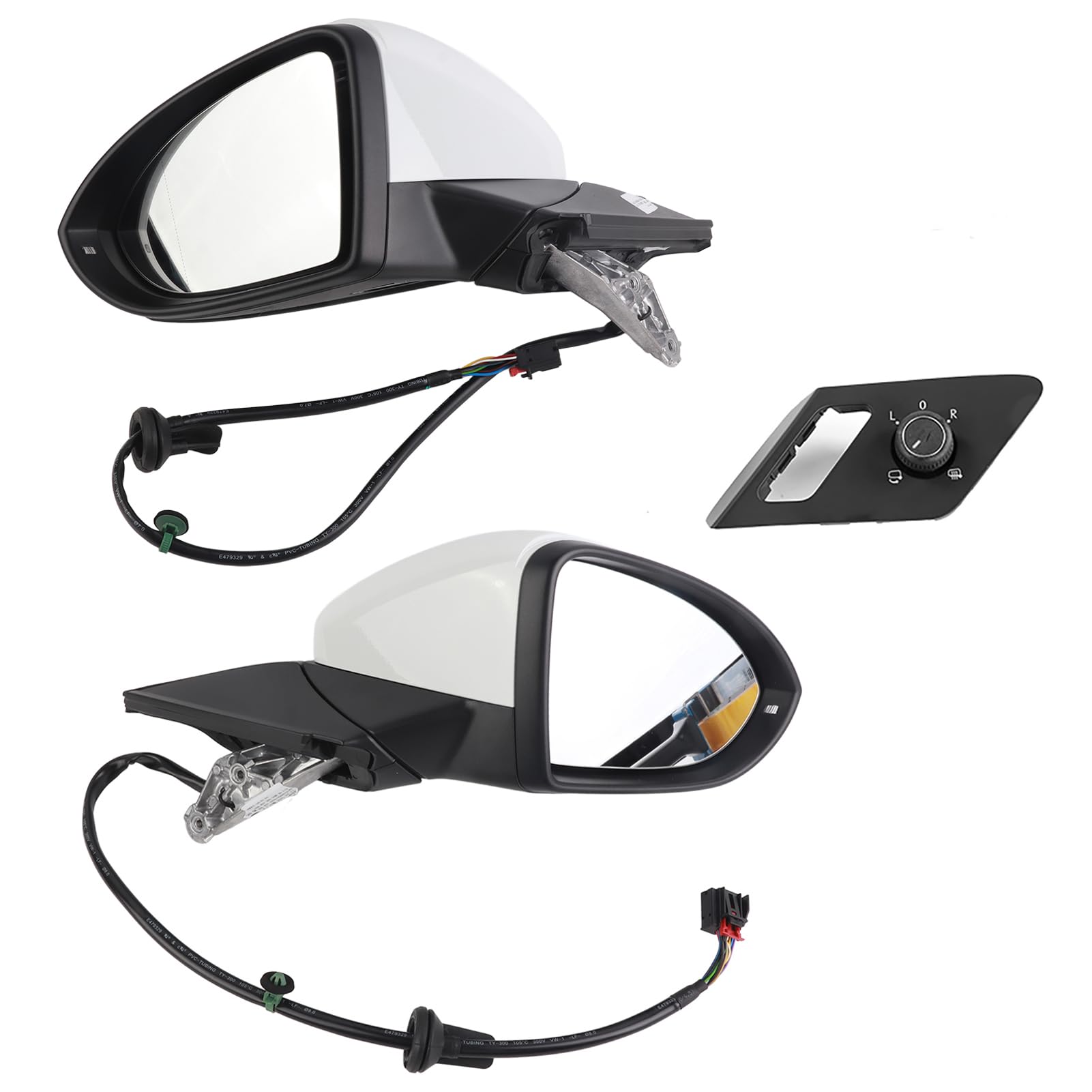 XTEVU -Klappspiegelbaugruppe, elektrischer Seitenansichtsspiegel mit Schalter mit MK7 MK7.5 R 2013 bis 2020, 5GG 857 502A Rückspiegelersatzung kompatibel von XTevu