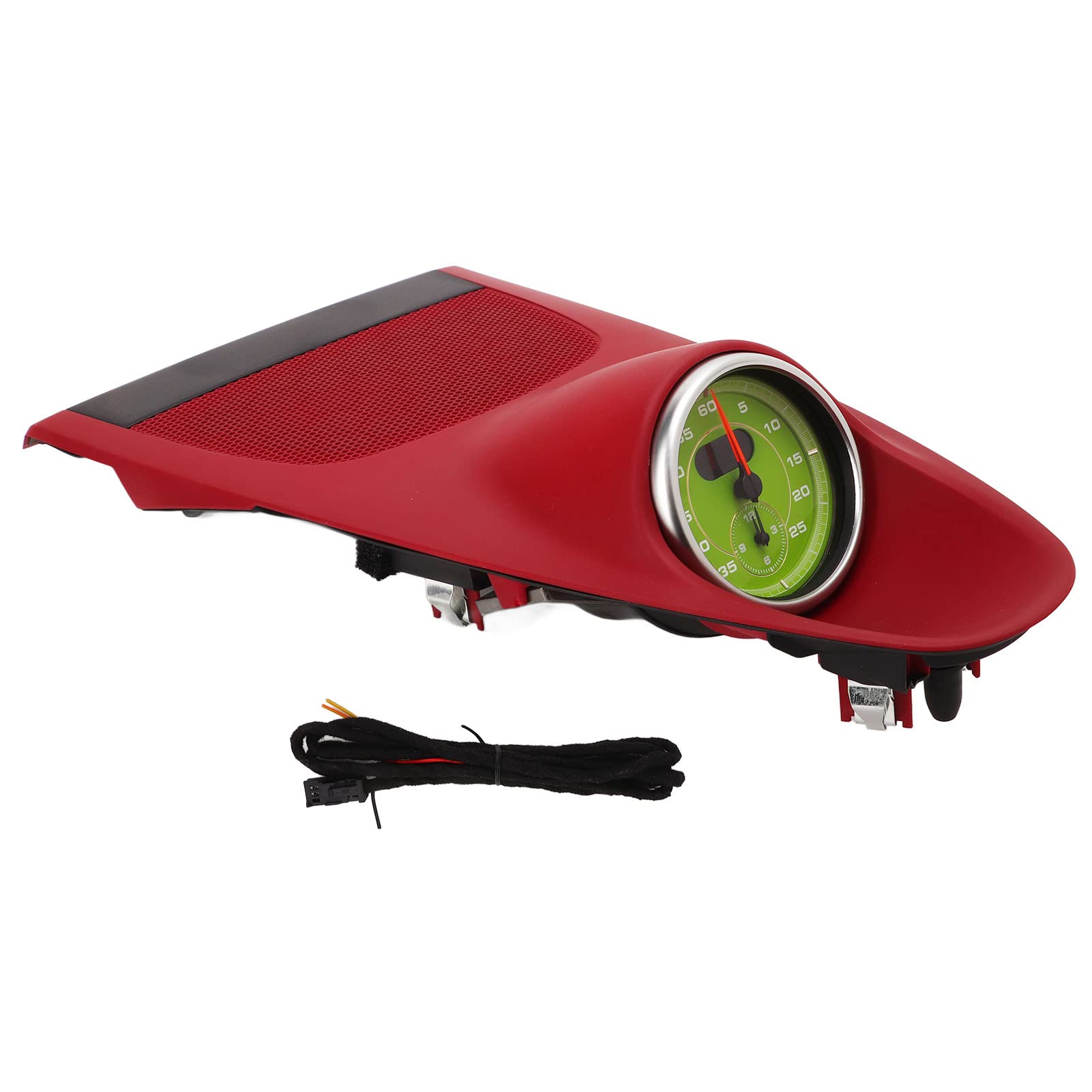 XTEVU -Uhr -Lünette Abdeckung, obere Armaturenbrettausstattung kompatibel mit 718 2016–2020 982 858 189 E OL7, Center Instrument Panel Frame, Dash Time Display -Gehäuse (Red) von XTevu