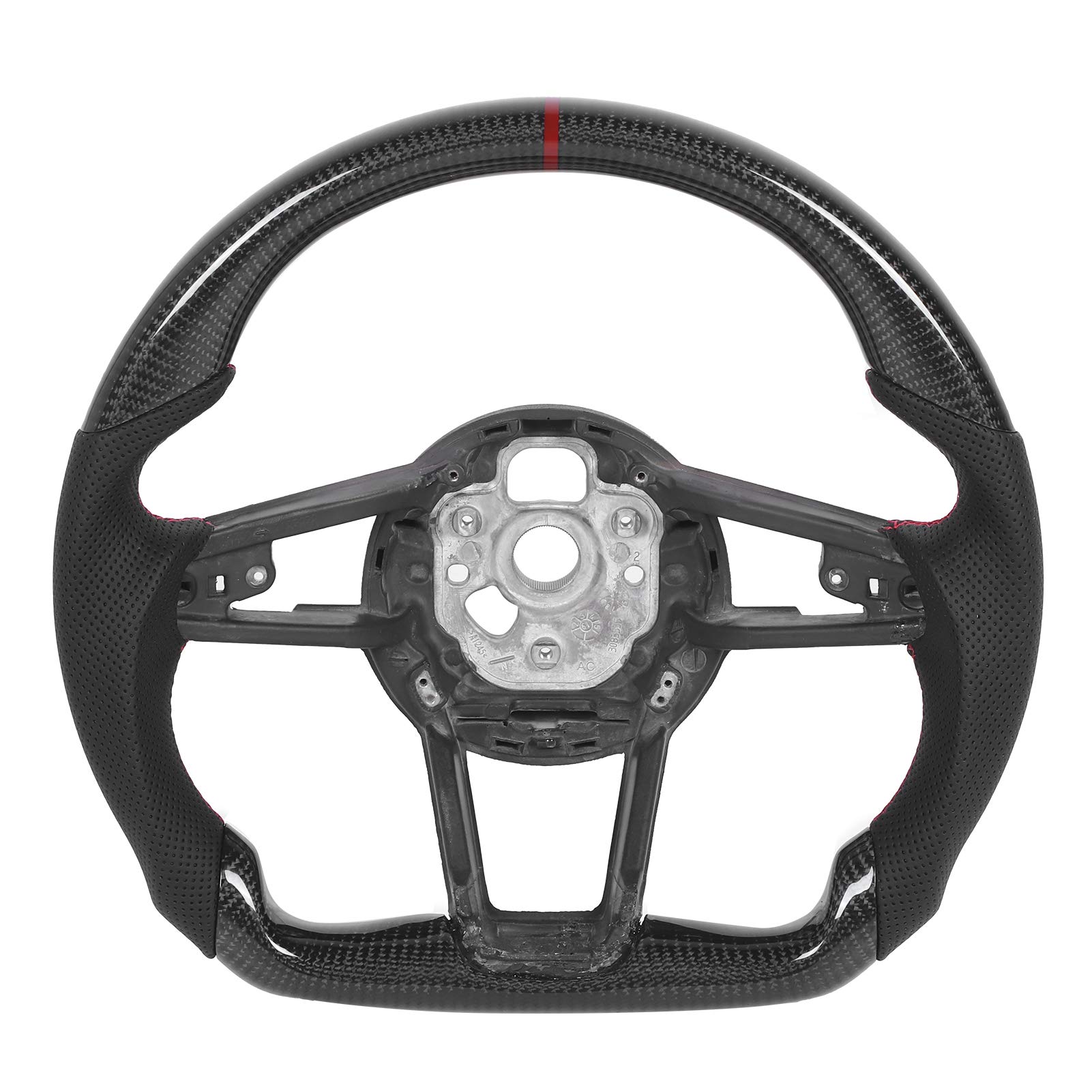 XTevu Kohlefaser-Lenkrad, Nappa Leder Griff kompatibel mit MK2 TT TTS TTRS MK3 2015, Perforiertes Leder Lenkrad Ersatz von XTevu