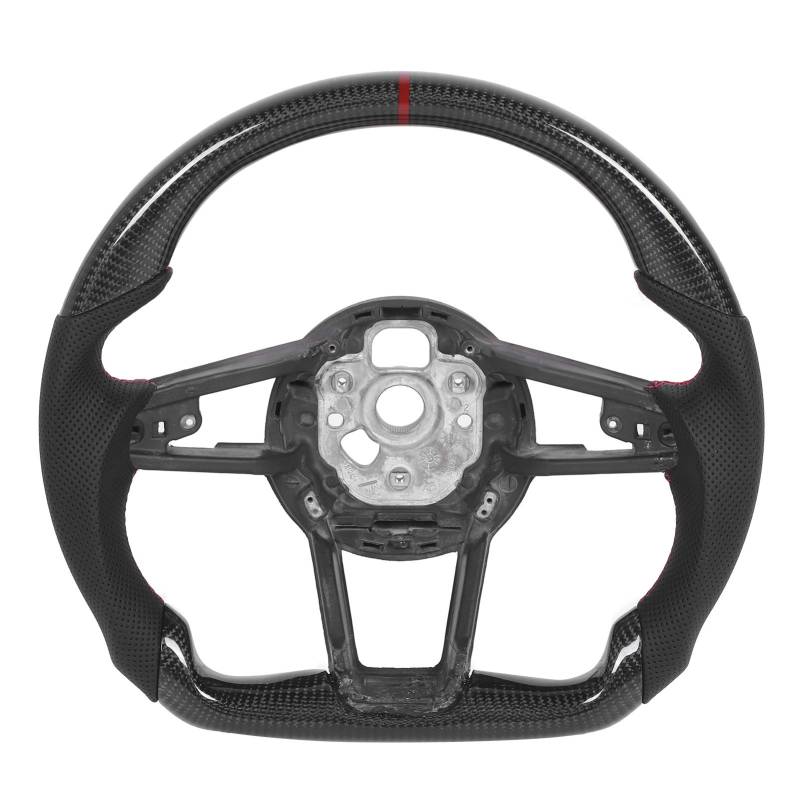 XTevu Kohlefaser-Lenkrad, Nappa Leder Griff kompatibel mit MK2 TT TTS TTRS MK3 2015, Perforiertes Leder Lenkrad Ersatz von XTevu